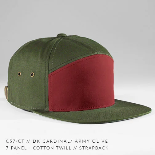 c57-CT // 7 Panel - Cotton Twill // Custom Strapback — CAPTUER